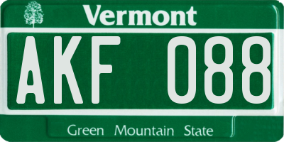 VT license plate AKF088