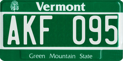 VT license plate AKF095