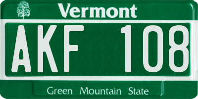 VT license plate AKF108