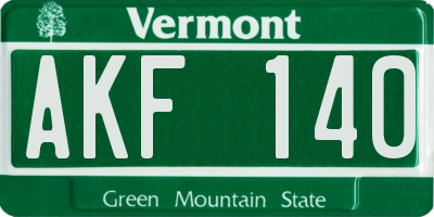 VT license plate AKF140