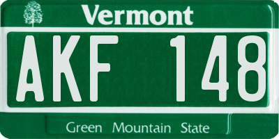 VT license plate AKF148