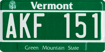 VT license plate AKF151