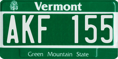 VT license plate AKF155