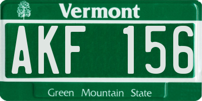 VT license plate AKF156