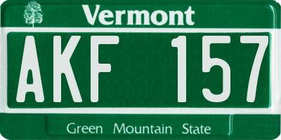 VT license plate AKF157
