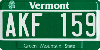 VT license plate AKF159
