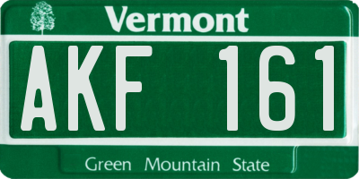 VT license plate AKF161