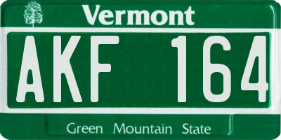 VT license plate AKF164