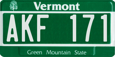 VT license plate AKF171