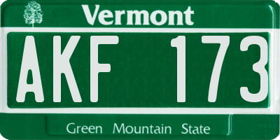 VT license plate AKF173