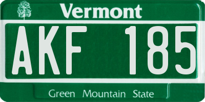 VT license plate AKF185