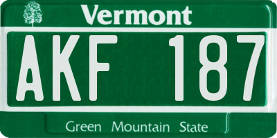 VT license plate AKF187