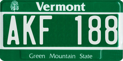VT license plate AKF188