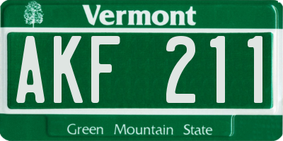 VT license plate AKF211