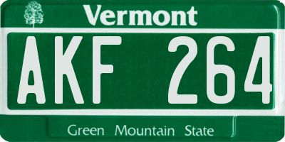 VT license plate AKF264