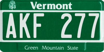VT license plate AKF277