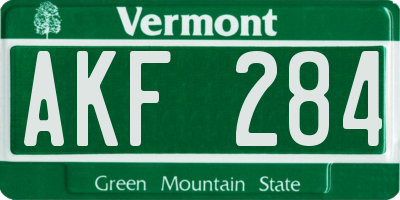 VT license plate AKF284