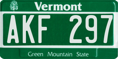 VT license plate AKF297