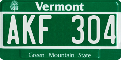 VT license plate AKF304