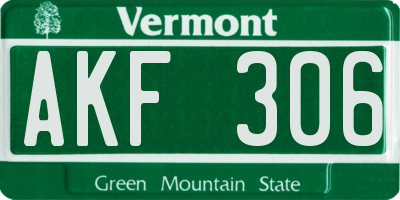 VT license plate AKF306