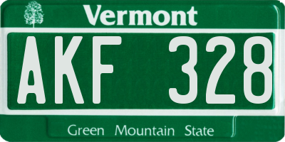 VT license plate AKF328