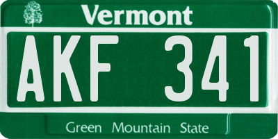 VT license plate AKF341
