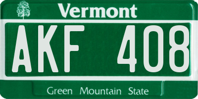 VT license plate AKF408