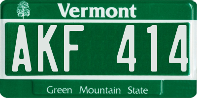 VT license plate AKF414