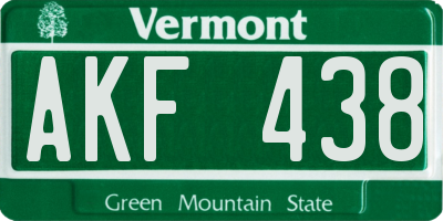 VT license plate AKF438