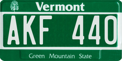 VT license plate AKF440