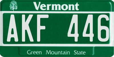 VT license plate AKF446