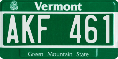 VT license plate AKF461