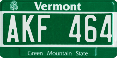 VT license plate AKF464