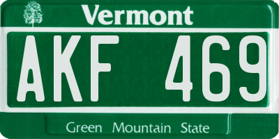 VT license plate AKF469