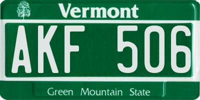 VT license plate AKF506