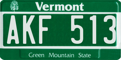 VT license plate AKF513