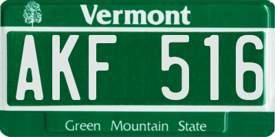 VT license plate AKF516