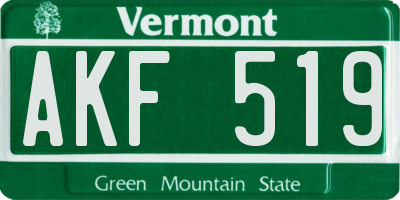 VT license plate AKF519