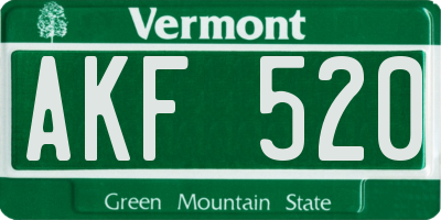 VT license plate AKF520
