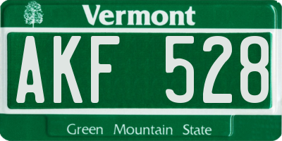VT license plate AKF528