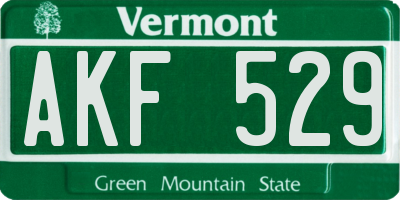 VT license plate AKF529
