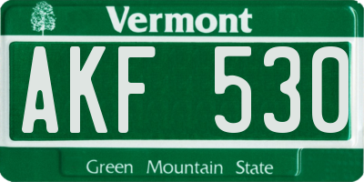 VT license plate AKF530