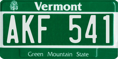 VT license plate AKF541