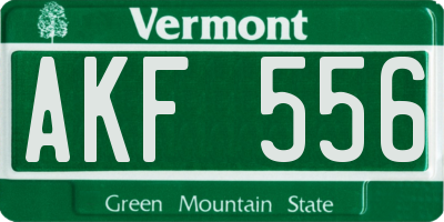 VT license plate AKF556