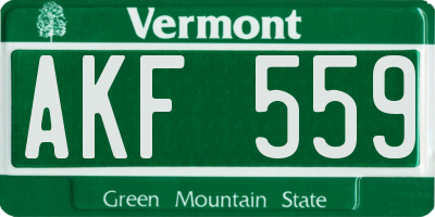 VT license plate AKF559