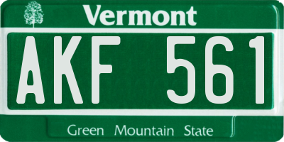 VT license plate AKF561