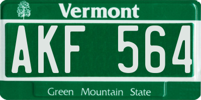 VT license plate AKF564