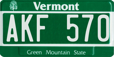 VT license plate AKF570