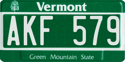 VT license plate AKF579