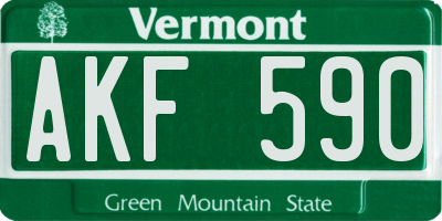 VT license plate AKF590